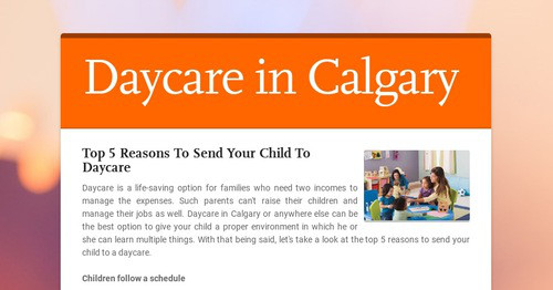 Daycare in Calgary | Smore Newsletters