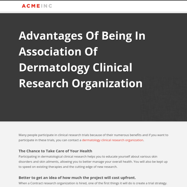Advantages Of Being In Association Of Dermatology Clinical Research Organization